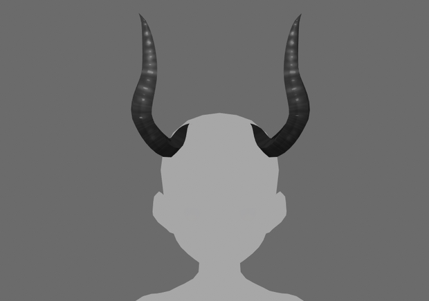 Black demon horns (hair preset)
