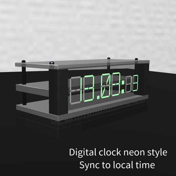 Digital clock neon style