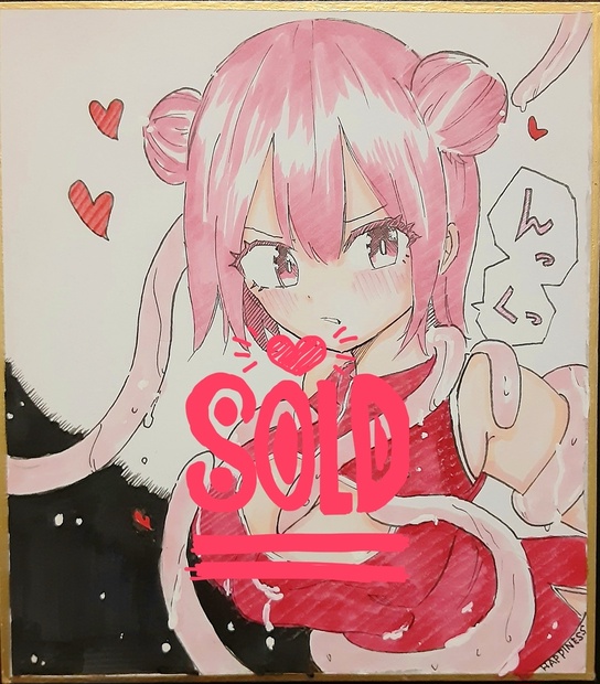 VS触手】オリジナル アナログイラスト 原画 ミニ色紙 原画販売