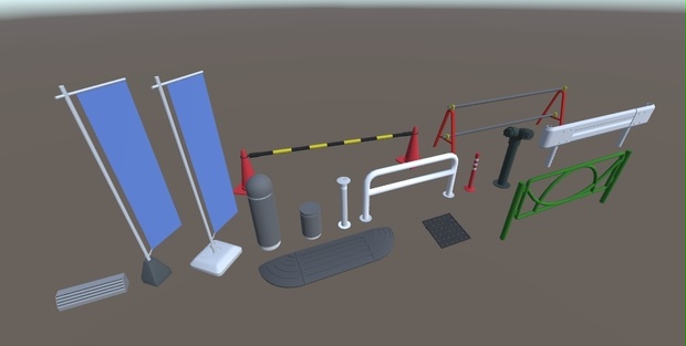 ３Dモデル　街中道具セット（ゲーム・漫画等利用可）