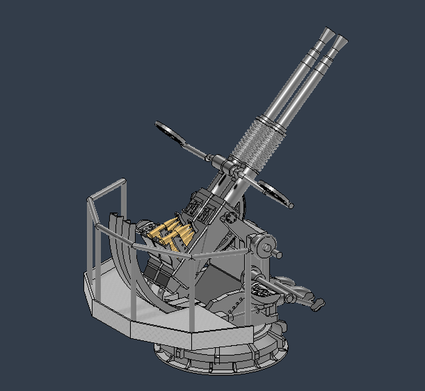40mmボフォース２連装対空機関砲.STL 3D データー