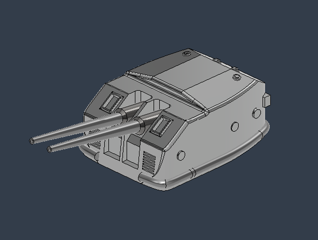 日本海軍高角砲65口径98式　３Ｄプリント用　デフォルメ
