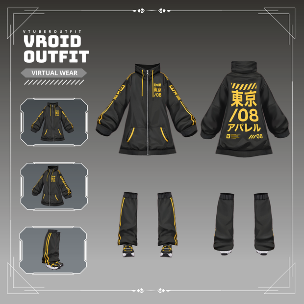 【VRoid Texture & Custom Item】ねおんすとりーとせっと