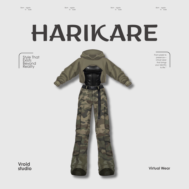  Y2K Military Streetwear Camo pants | VRChat clothing asset | vtuber fashoin | Vroid clothing | Camo Vanguard