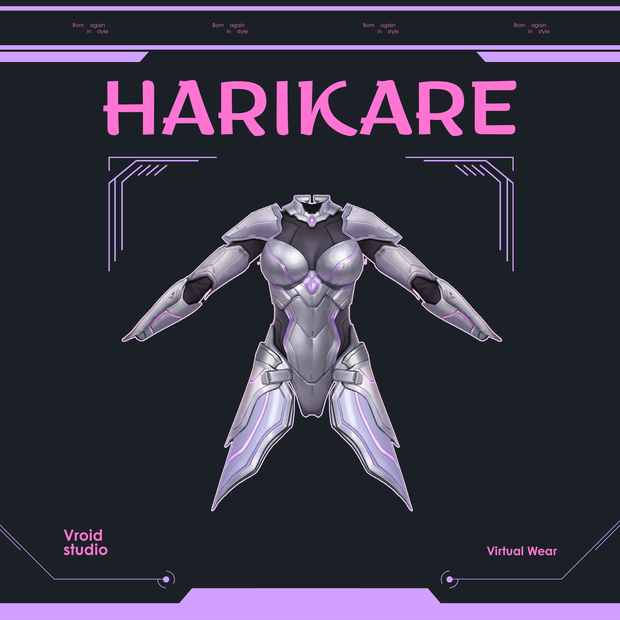Cyberpunk Techwear knigth suit For VRChat vtuber Vroid fashion asset. Quantum Knight
