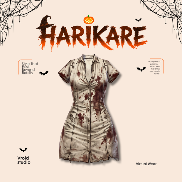 Scary Nurse Halloween Costume, Blood Nurse 3D VRChat VTuber VRoid Outfit