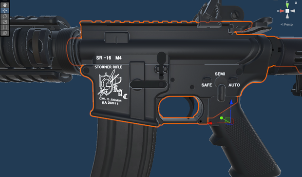 FN-15用　KAC SR16 M4　刻印画像