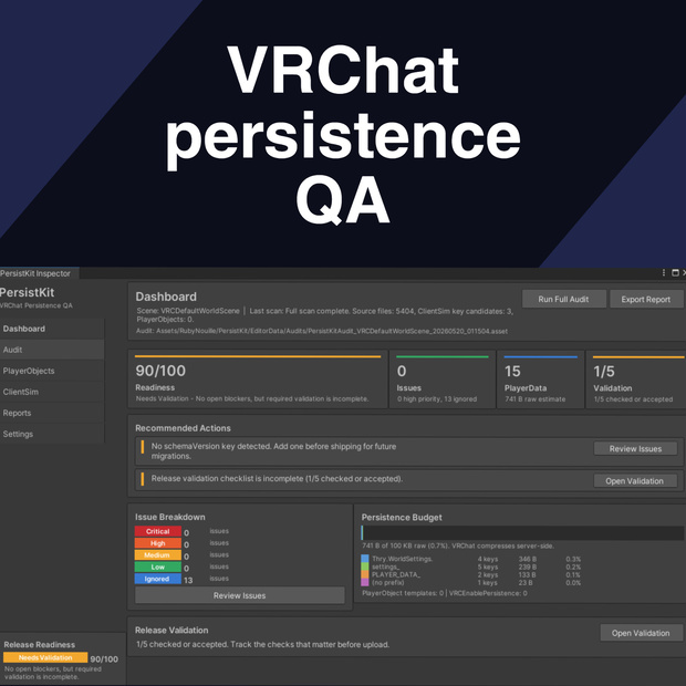 PersistKit Inspector - VRChat persistence QA