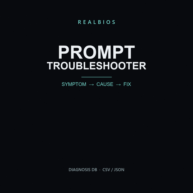 Prompt Troubleshooter 100｜症状から切り分ける診断DB（CSV/JSON）