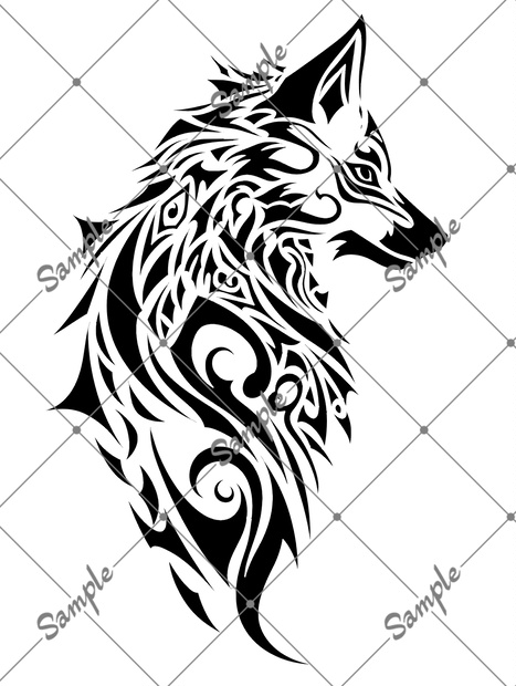 VRC用タトゥー素材　狼　tatoo　wolf