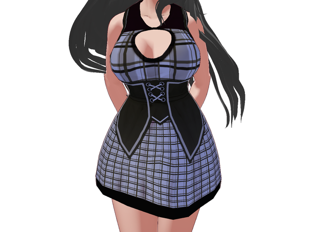 Light Purple Plaid Corset Dress