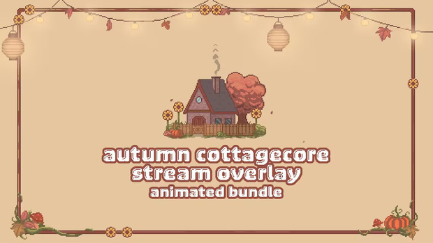 Cottagecore Pixel Stream Overlay | Twitch Panels | Twitch Layout | Stream Layout | Autumn Cute Cozy | コテージコア ストリーム オーバーレイ |ツイッチパネル |トゥイッチのレイアウト | ストリームのレイアウト | 秋のかわいい居心地の良い | 