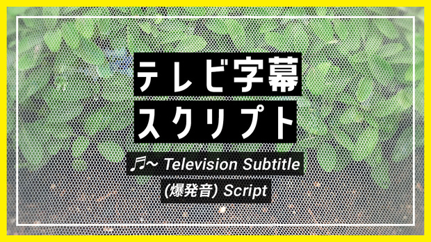 テレビ字幕スクリプト | AviUtl2
