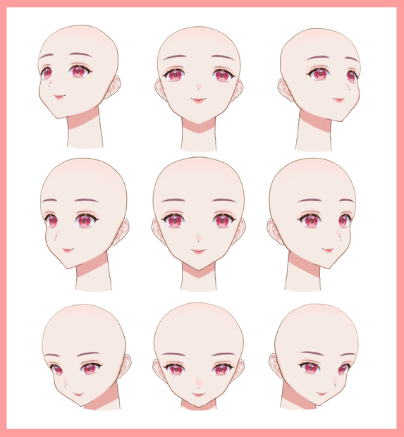 【Live2d】顔XY9面の学習用ファイル(cmo3ファイル）
