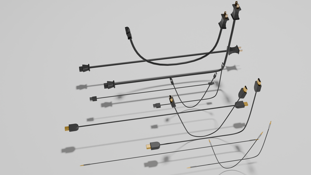 ケーブル4種セット（AC/USB-C/3.5mm/HDMI）【セパレート＆統合】｜Blend+FBX　3D