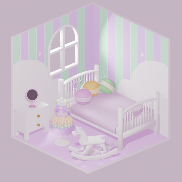 ゆめかわいいテーマのお部屋