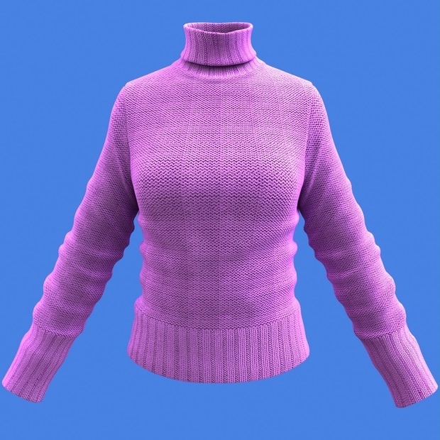 3d-models/female-woolen-shirt-highneck \ 3Dモデル/女性用ウールシャツ ハイネック