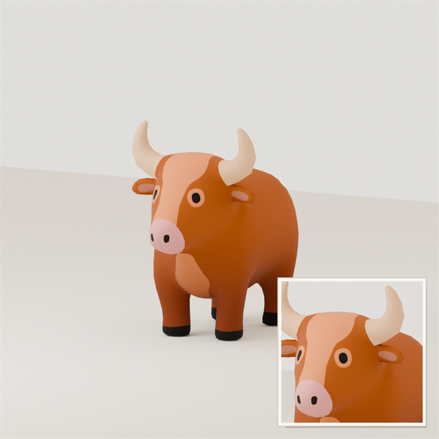 Stylized Bull 3D Model | Blender | スタイライズド・雄牛3Dモデル