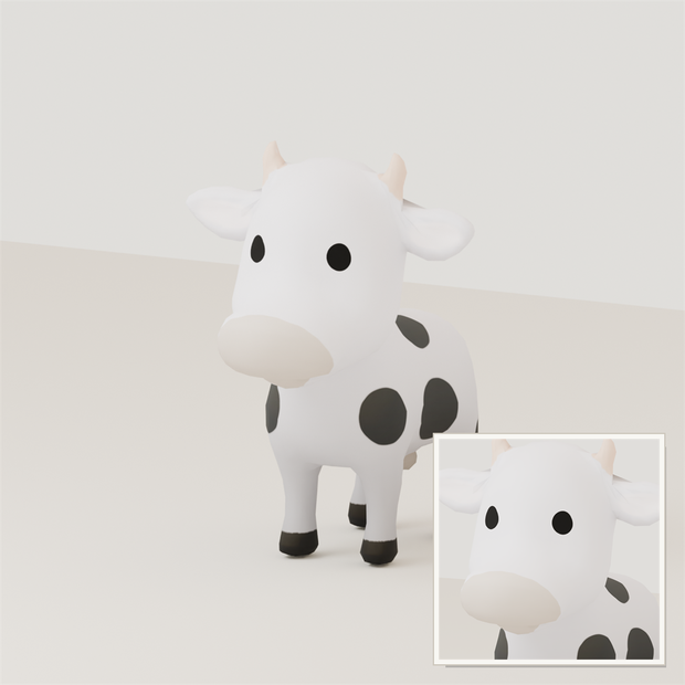 Stylized Cow 3D Model | Blender | スタイライズド・牛3Dモデル