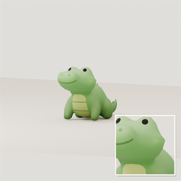 Stylized Crocodile 3D Model | Blender | スタイライズド・ワニ3Dモデル
