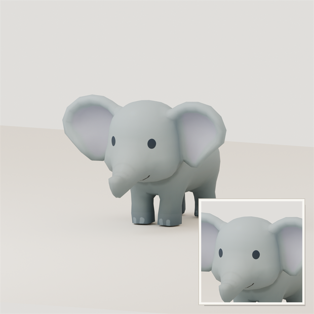 Stylized Elephant 3D Model | Blender | スタイライズド・ゾウ3Dモデル