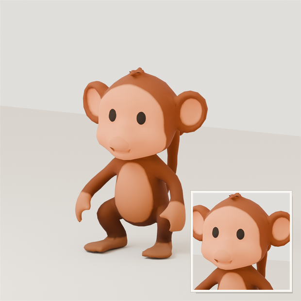 Stylized Monkey 3D Model | Blender | スタイライズド・サル3Dモデル