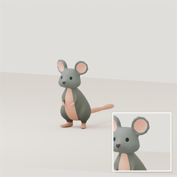 Stylized Mouse 3D Model | Blender | スタイライズド・ネズミ3Dモデル