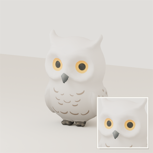Stylized Owl 3D Model | Blender | スタイライズド・フクロウ3Dモデル