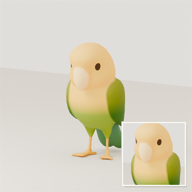 Stylized Parrot 3D Model | Blender | スタイライズド・オウム3Dモデル
