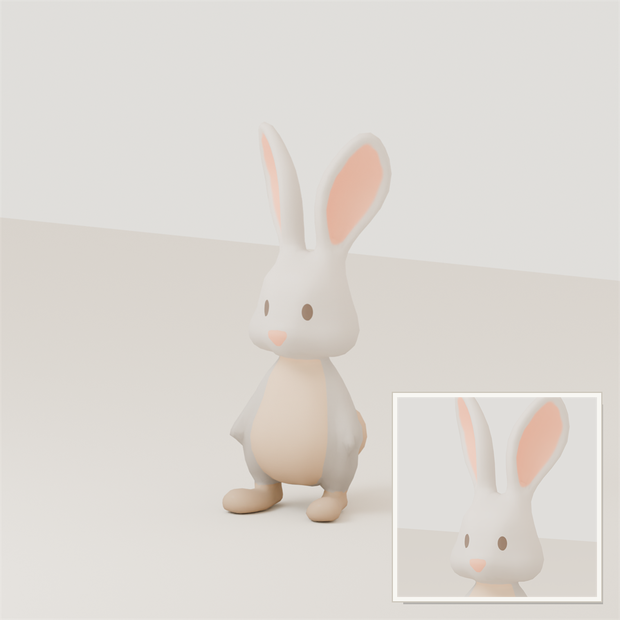 Stylized Rabbit 3D Model | Blender | スタイライズド・ウサギ3Dモデル