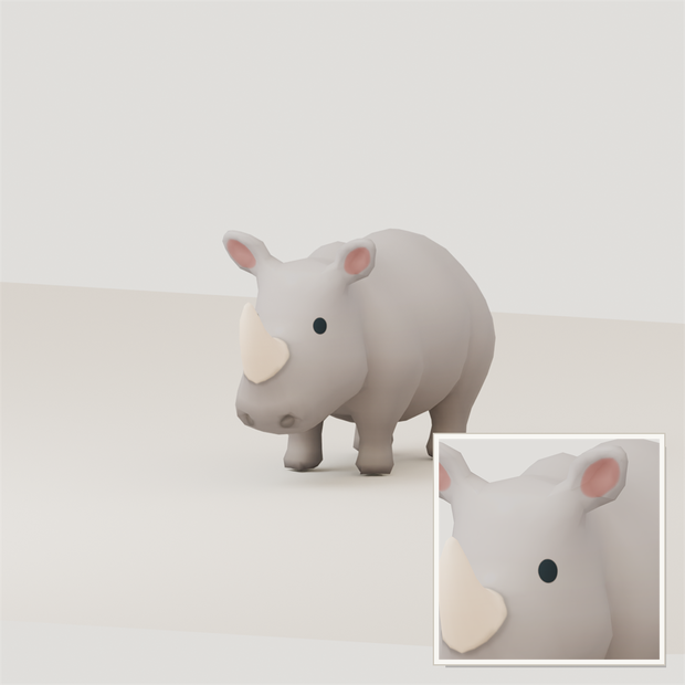 Stylized Rhino 3D Model | Blender | スタイライズド・サイ3Dモデル