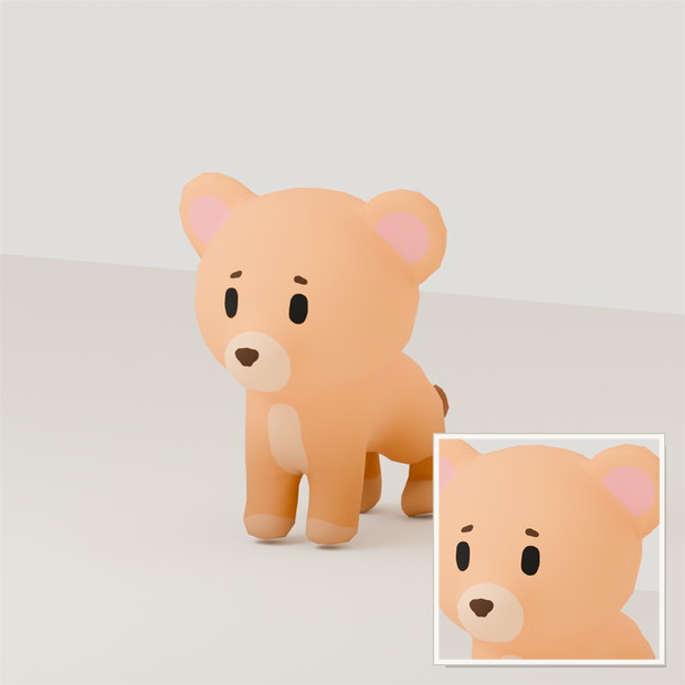Stylized Small Lion 3D Model | Blender | スタイライズド・ライオンの子ども3Dモデル