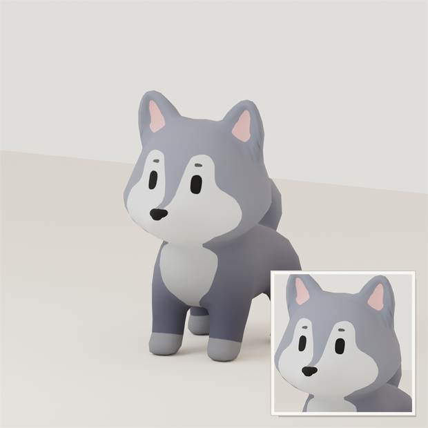 Stylized Wolf 3D Model | Blender | スタイライズド・オオカミ3Dモデル