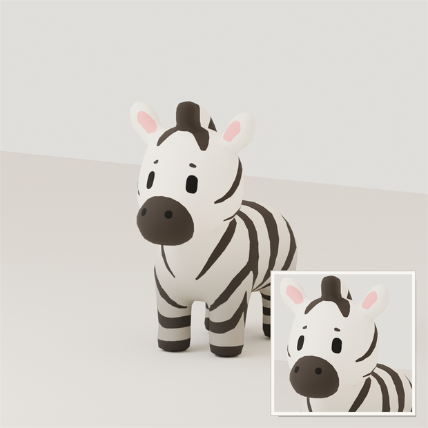 Stylized Zebra 3D Model | Blender | スタイライズド・シマウマ3Dモデル