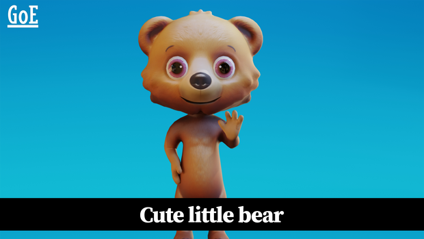 Cute Anthropomorphic Bear - Rigged 3D Model | かわいいクマ獣人3Dモデル