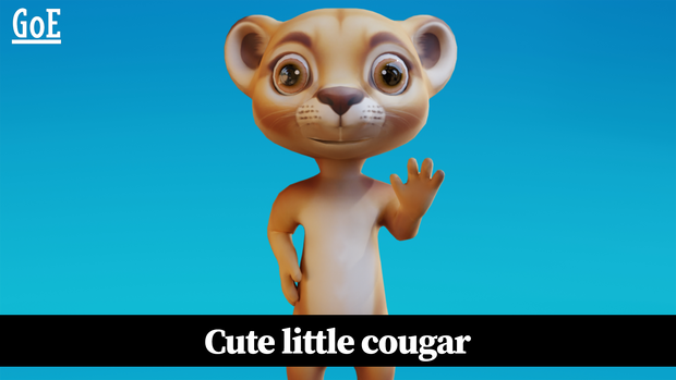 Cute Anthropomorphic Cougar - Rigged 3D Model | かわいいピューマ獣人3Dモデル