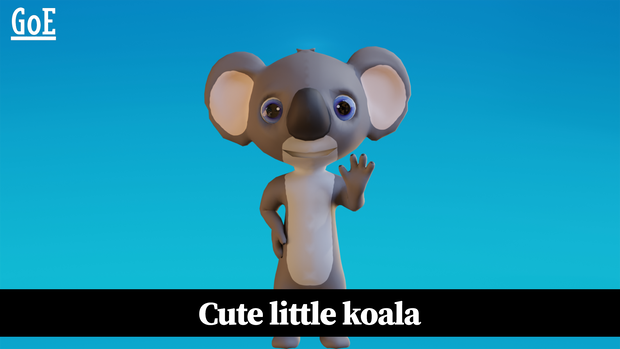 Cute Anthropomorphic Koala - Rigged 3D Model | かわいいコアラ獣人3Dモデル