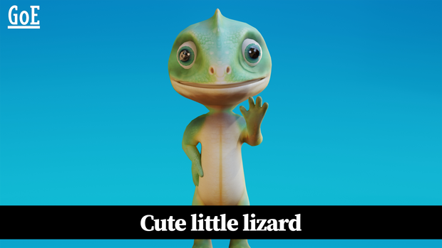 Cute Anthropomorphic Lizard - Rigged 3D Model | かわいいトカゲ獣人3Dモデル