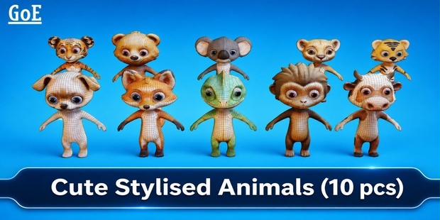 Cute Anthropomorphic Animals - 10 Rigged Characters | かわいい獣人キャラクター10体セット