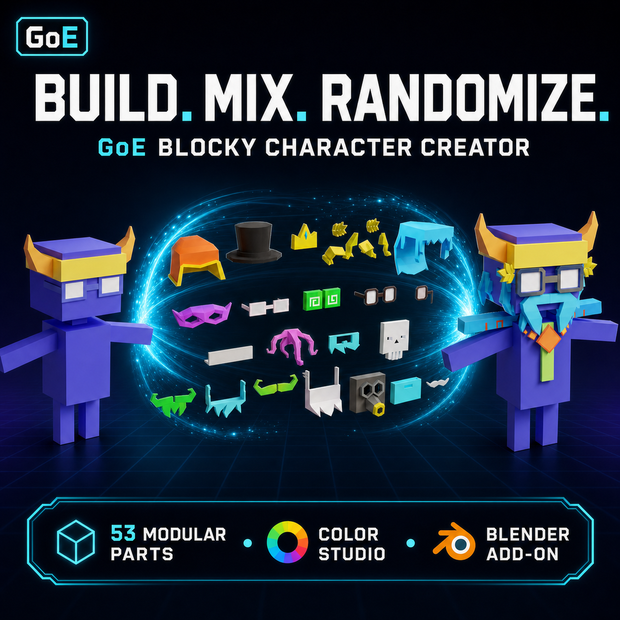 GOE Blocky Character Creator | ブロックキャラクター作成アドオン