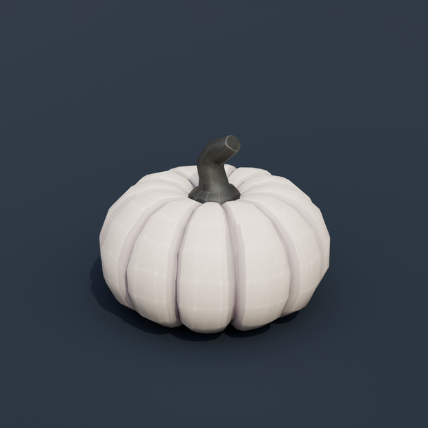 Stylized Low-Poly White Ghost Pumpkin | Blender | ハロウィン3Dモデル