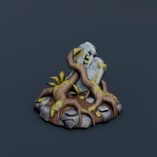 Stylized Low-Poly Thorn Bush | Blender | ハロウィン3Dモデル