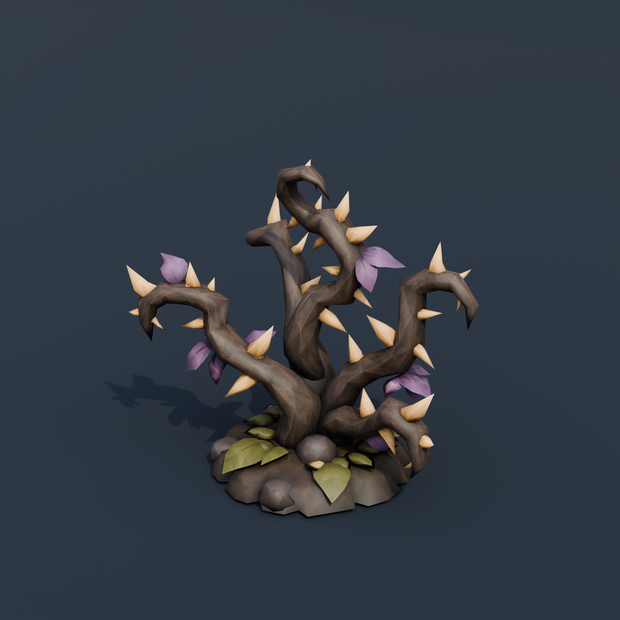 Stylized Low-Poly Grave Root Cluster | Blender | ハロウィン3Dモデル