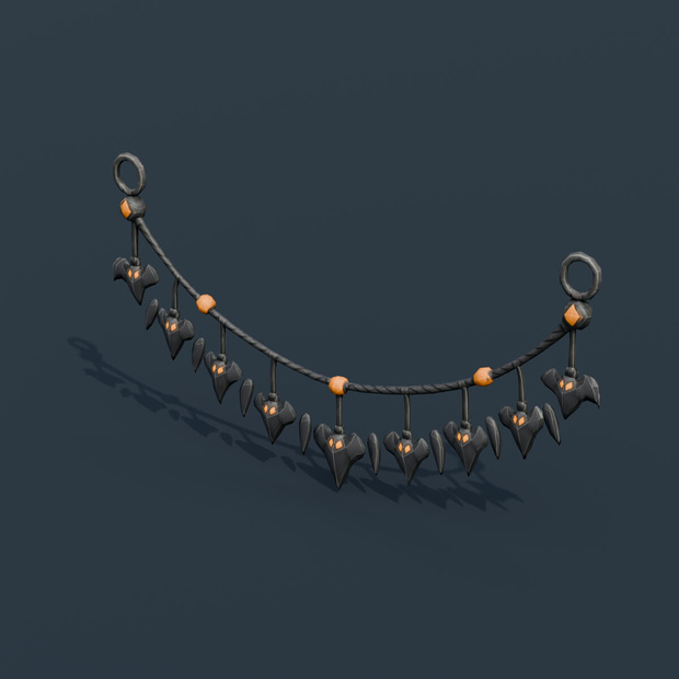 Stylized Low-Poly Bat Garland | Blender | ハロウィン3Dモデル