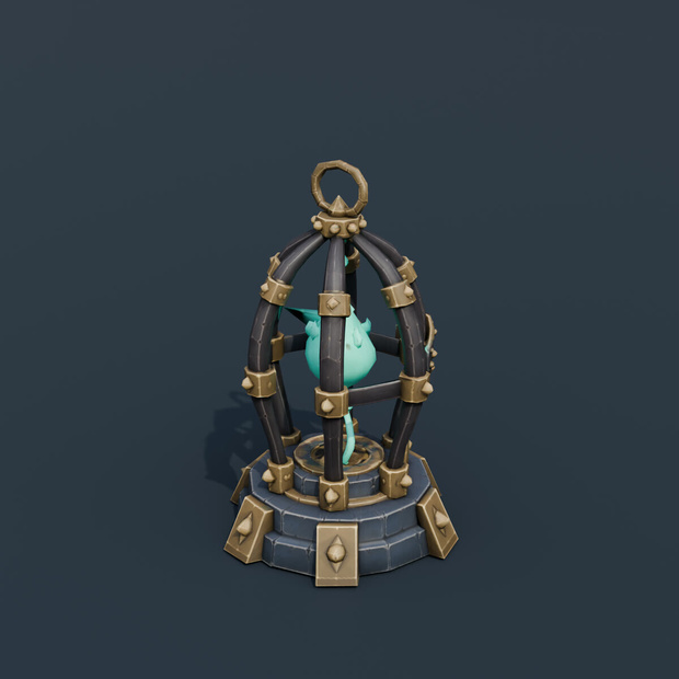 Stylized Low-Poly Soul Cage | Blender | ハロウィン3Dモデル