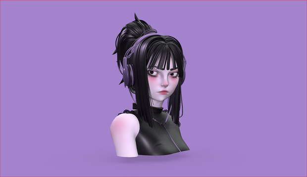 Purple music ♫ 3D Clothing 3D Model VRChat 紫色の音楽♫3D衣類3DモデルVRChat