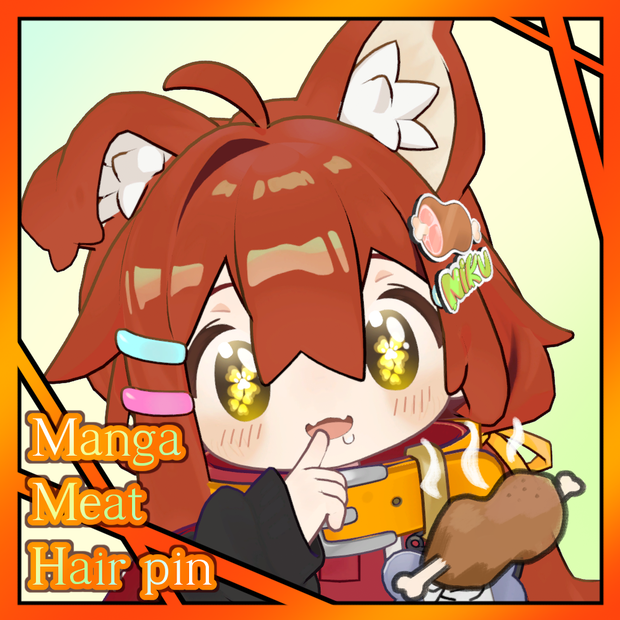(FREE)Manga Meat Hairpin/ 만화고기 헤어핀/まんがにく