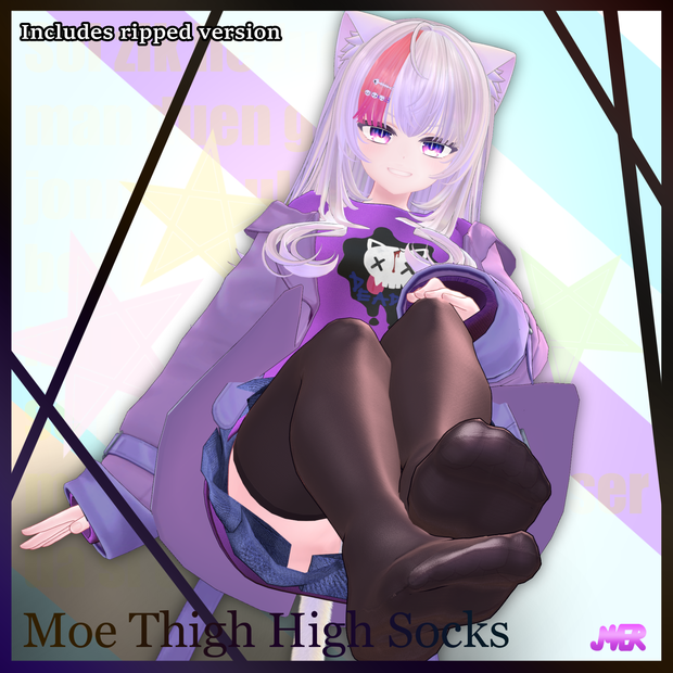 (Free)Moe Thigh High Socks