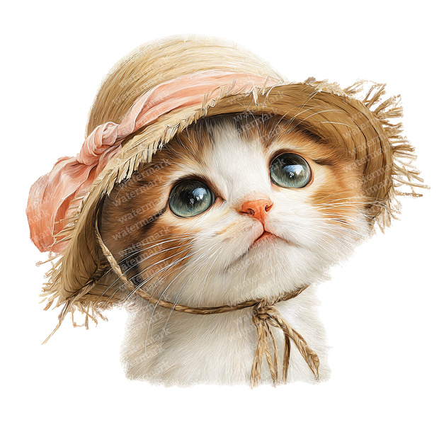 【商用利用可】かわいい子猫の水彩クリップアート20点セット｜高解像度・透過PNG｜猫素材・アニマルイラスト｜ペーパークラフト・ジャンクジャーナル素材