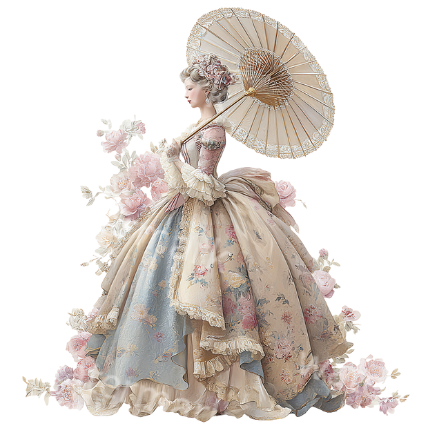 【商用利用OK】ヴィクトリアンプリンセスクリップアートPNG18点セット｜水彩お姫様素材・ジャンクジャーナル向け